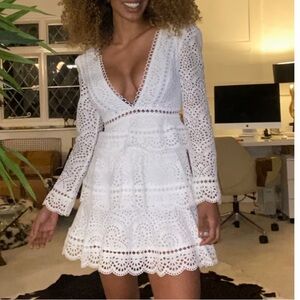 $1100 Zimmermann Bayou Tiered Swirl Dress in Ivory